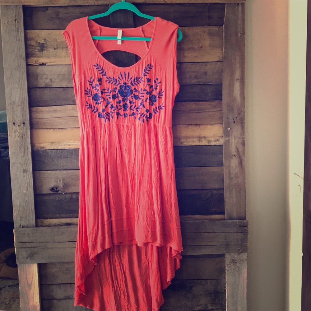 Target embroidered dress- coral color